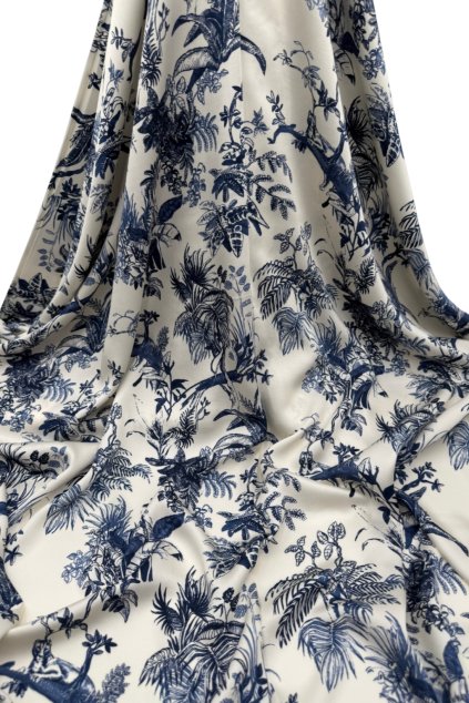 Viskóza metráž | TYGR | MODRÁ