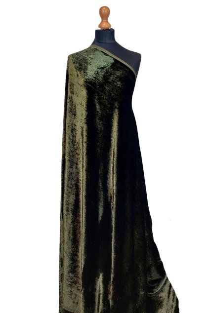 Hedvábný samet Tmavozelená