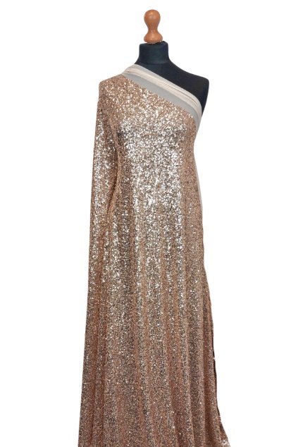 Elastický tyl s flitry Zlatá