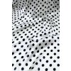 Saténové hedvábí metráž | MEGAN | ČERNÉ PUNTÍKY (Koupit LÁTKU)