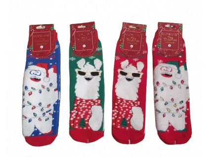 Dámské vánoční thermo froté ponožky s ABS