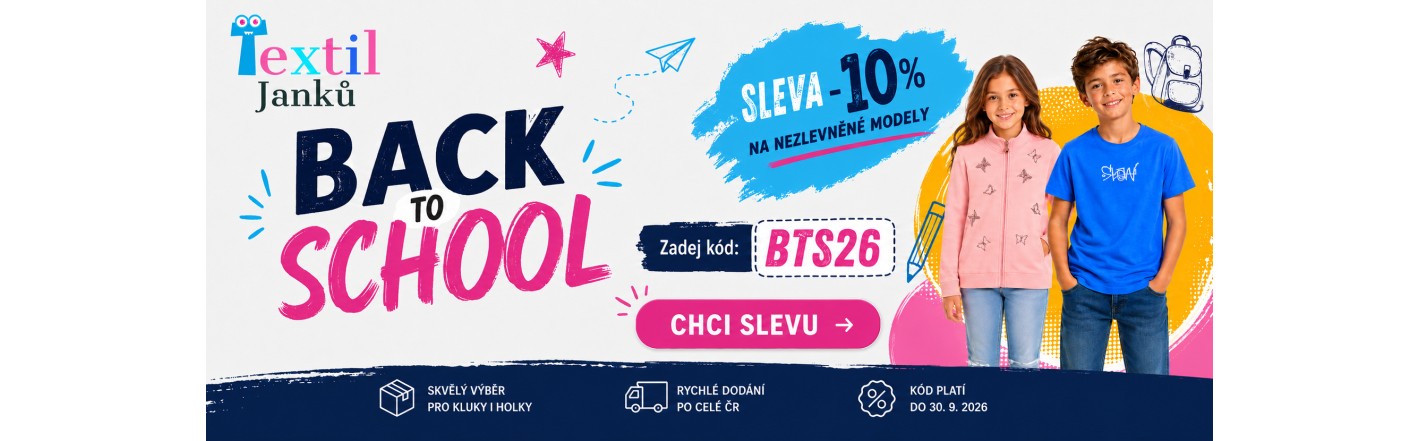 Back to school sleva na nezlevněnou módu - 10 % s kódem BTS26 PC