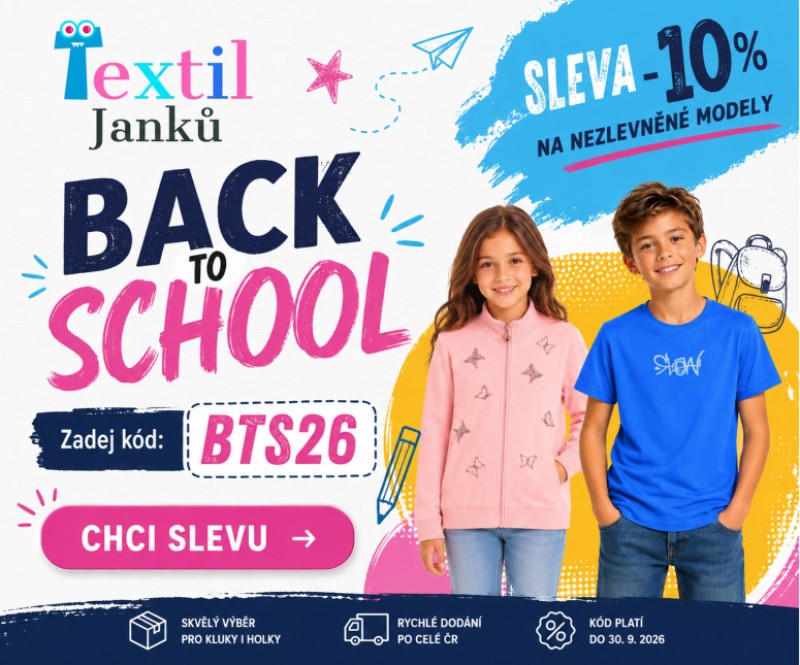 Back to school sleva na nezlevněnou módu - 10 % s kódem BTS26