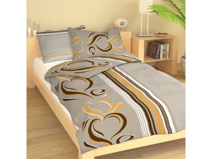 Krepové obliečky Srdce hnedooranžové