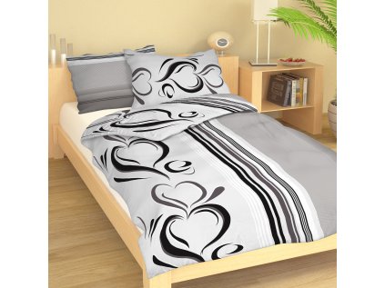 Krepové obliečky Srdce sivé