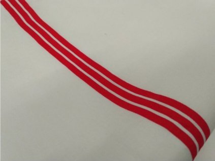 Bavlněná podložka bílá s červeným pruhem