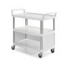 Jídelní třípolicový vozík se zástěnami B3700 bílý dole