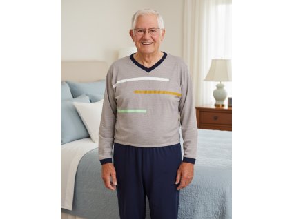 Pyžamový overal pruhy