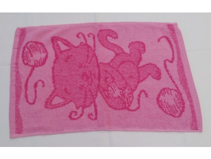 Uterák froté mačička ružová 30x50 cm