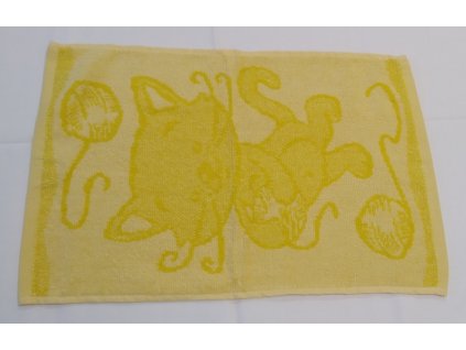 detsky frote rucnik 30x50 motiv kocicka zluty 1