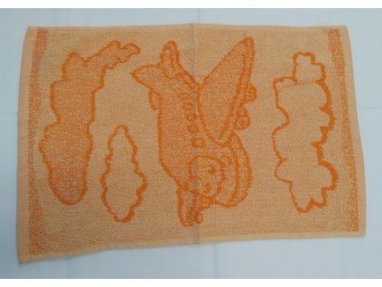 detsky frote rucnik 30x50 motiv letadlo oranzovy 1