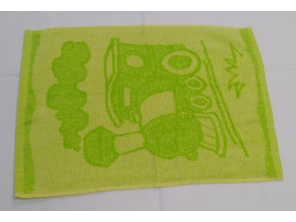 detsky frote rucnik 30x50 motiv masinka zeleny 1