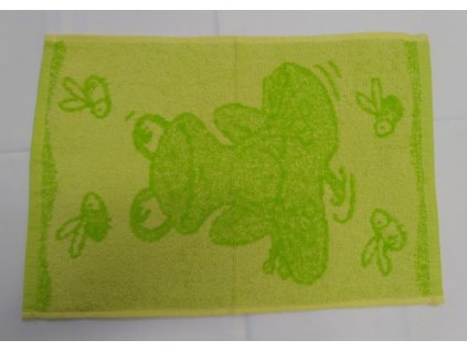detsky frote rucnik 30x50 motiv zaba zeleny 1