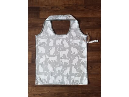 ST Bílé siluety koček na šedé