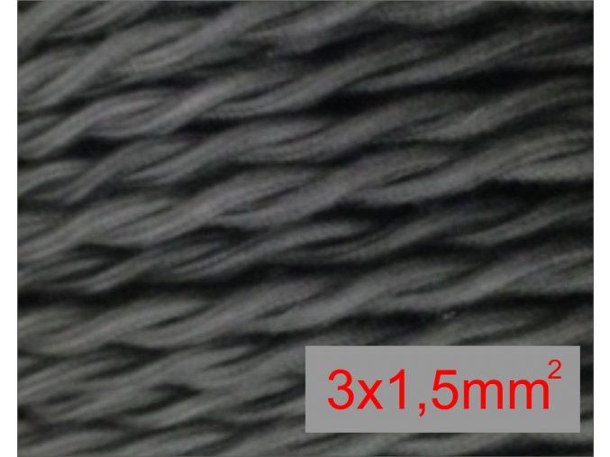 splátaný černý 3 x 1,5mm