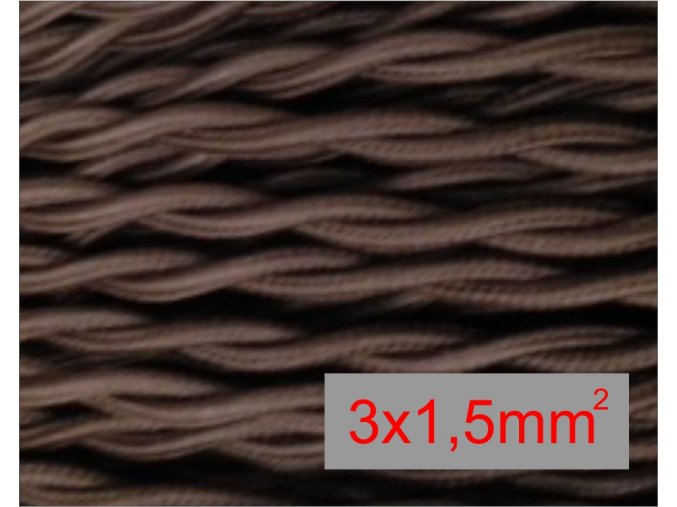 splétaný hnědý 3 x 1,5mm