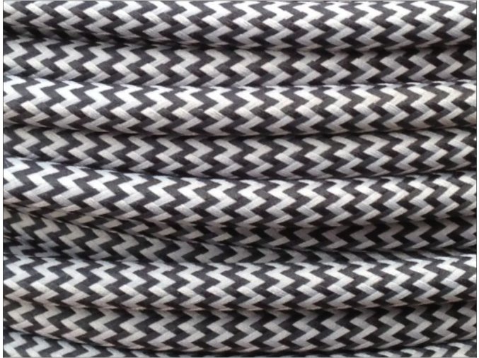 Textilní kabel CIKCAK černá + šedá 2 x 0,75mm