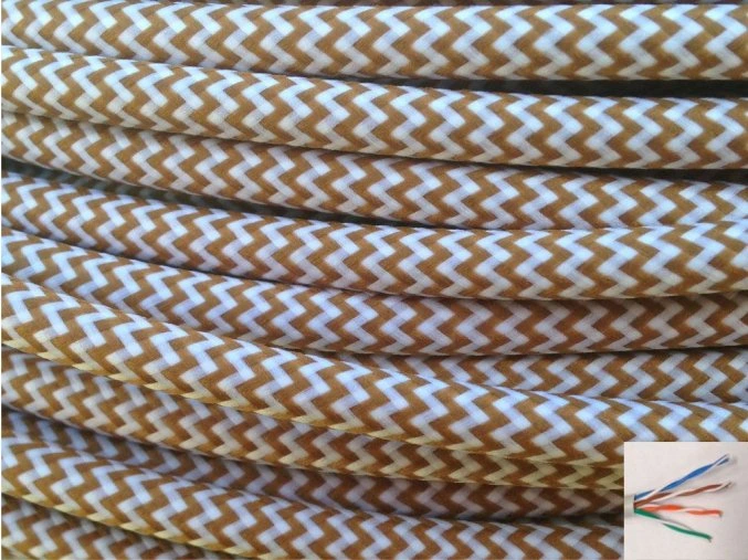 UTP internetový kabel , CIKCAK béžová - bílá