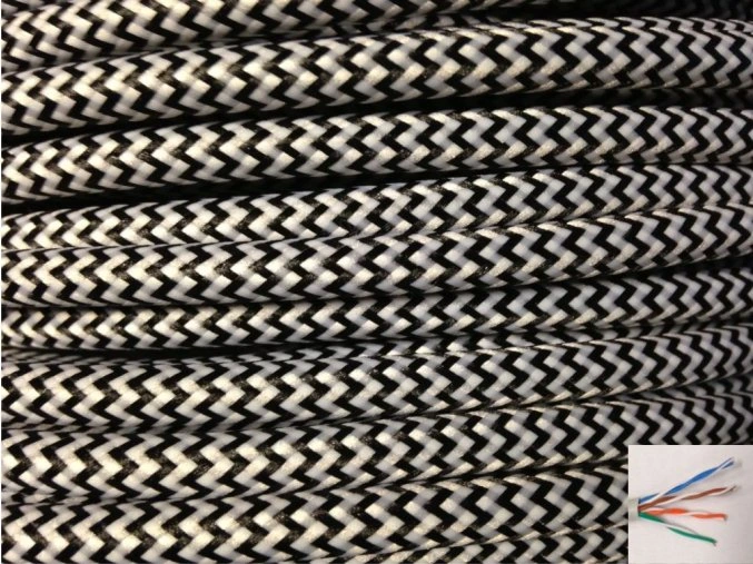 UTP internetový kabel CIKCAK - černo bílý