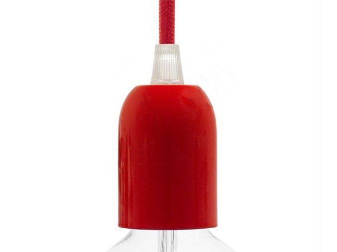 KOVOVÁ OBJÍMKA E27 - ČERVENÁ