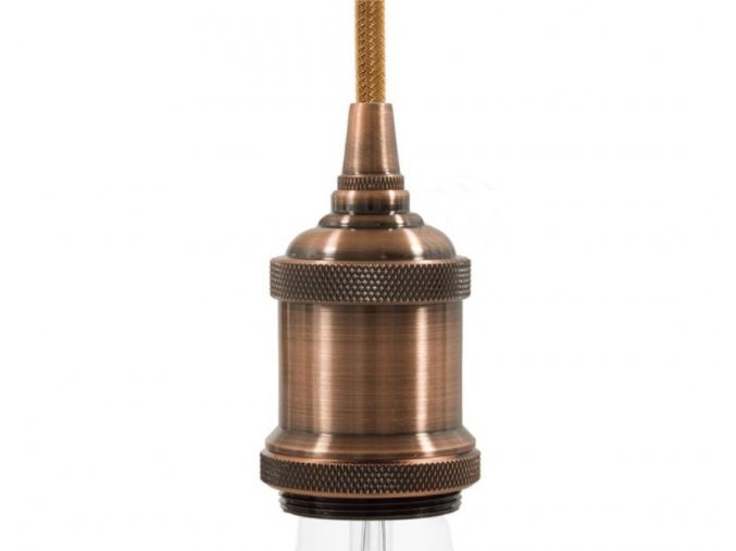 Objímka měděná metalická E27