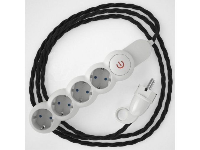 4zásuvka černý splétaný