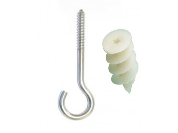 stropní háček +hmoždinka do sádrokartonu