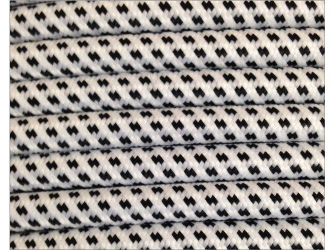 Textilní kabel 2 x 0,75mm bílo černý CUBE