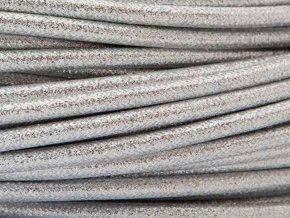 Textilní kabel 2 x 0,75mm kovová stříbrná