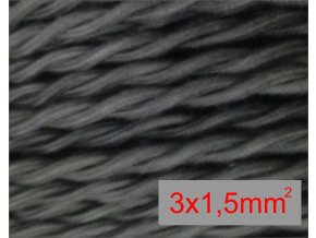 splátaný černý 3 x 1,5mm