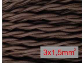splétaný hnědý 3 x 1,5mm