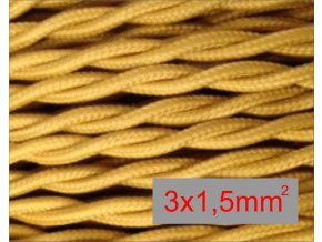splétaný starozlatá 3 x 1,5mm