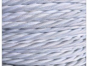 SPLÉTANÝ textilní kabel 2 X 0,75mm BÍLÝ