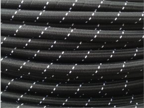 TEXTILNÍ KABEL 2 X 0,75MM PATTERN ROUND ČERNO - BÍLÝ