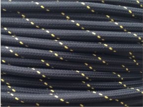 Textilní kabel 2 x 0,75mm PATTERN ROUND ČERNO - ŽLUTÝ