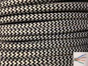 UTP internetový kabel CIKCAK - černo bílý