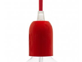 KOVOVÁ OBJÍMKA E27 - ČERVENÁ