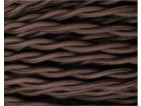 Textilní kabel SPLÉTANÝ 2 X 0,75MM HNĚDÝ