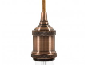 Objímka měděná metalická E27