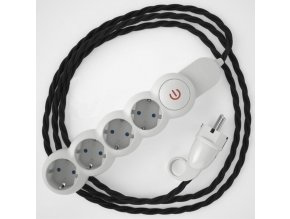 4zásuvka černý splétaný