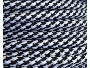 Textilní kabel 2 x 0,75mm SPIRAL černo bílý