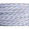 SPLÉTANÝ textilní kabel 2 X 0,75mm BÍLÝ
