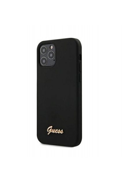 ovitek guess iphone 12 12 pro silicone script crna zlat logo slika 37746165