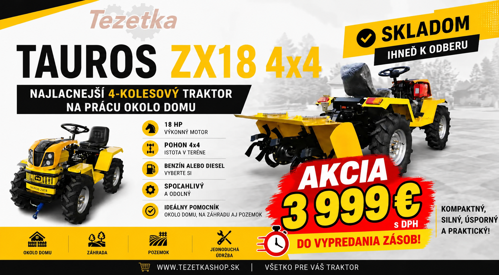 Malotraktor Tauros ZX18 4x4