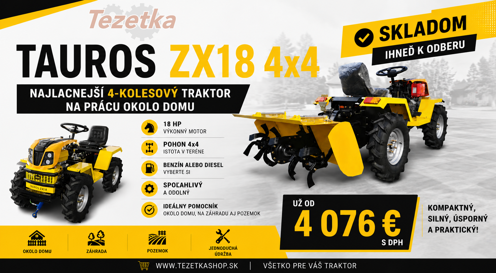 Malotraktor Tauros ZX18 4x4