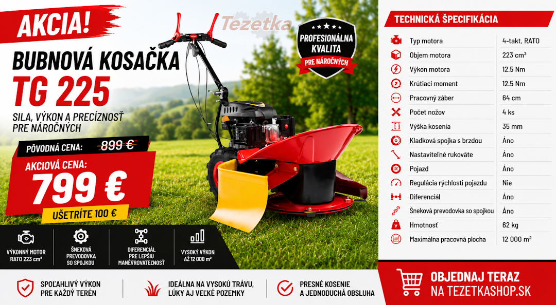 Akcia bubnova kosačka TG 225