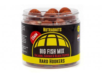 Nutrabaits Hard Hookers Big Fish Mix Losos Kaviar a Černý Pepř (Velikost 18mm, dóza)