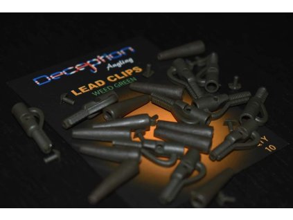 Deception Angling Lead Clips with tails and pins (10 per pack) (Počet Průsvitná hnědá)