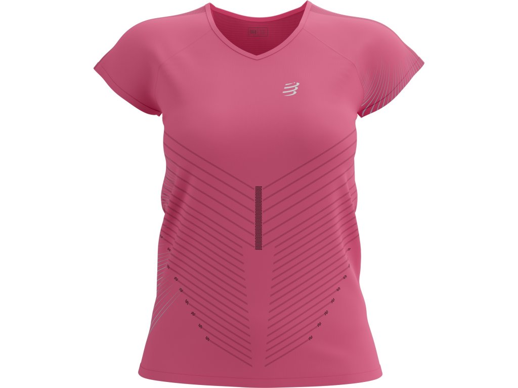 compressport performance t shirt women hot pink aqua 1 1436198