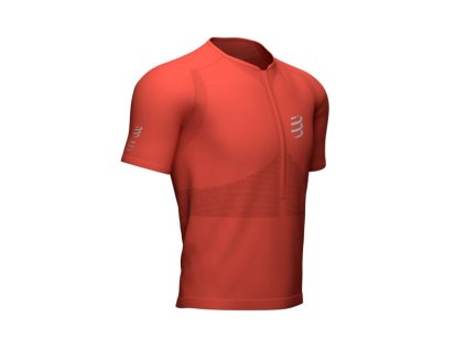 trail half zip short sleeves top red clay